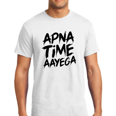 APNA TIME AAEGA WHITE DRYFIT TSHIRT